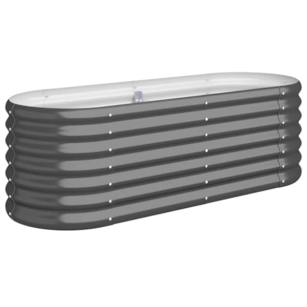 Taimekast 114 × 40 × 36 cm, tsingitud teras – antratsiithall