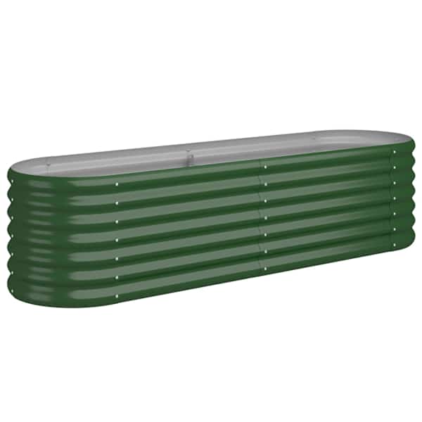 Peenrakast 152 × 40 × 36 cm, tsingitud teras – roheline