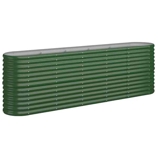 Peenrakast 224 × 40 × 68 cm, tsingitud teras – roheline