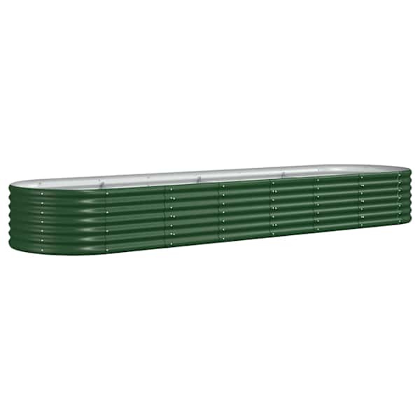 Peenrakast 296 × 80 × 36 cm, tsingitud teras – roheline