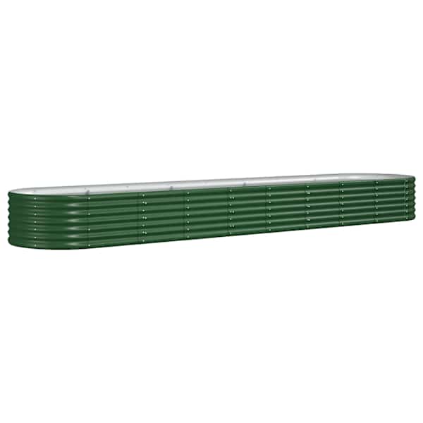 Peenrakast 368 × 80 × 36 cm, tsingitud teras – roheline