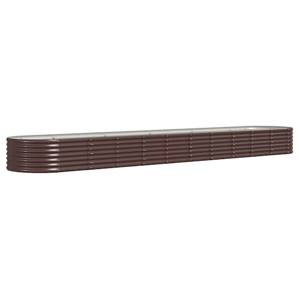 Peenrakast 440 × 80 × 36 cm, tsingitud teras – pruun
