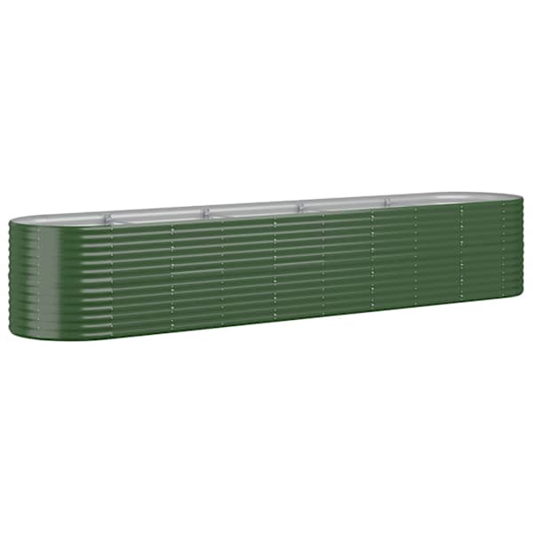 Peenrakast 368 × 80 × 68 cm, tsingitud teras – roheline