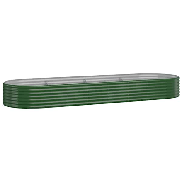 Peenrakast 322 × 100 × 36 cm, tsingitud teras – roheline