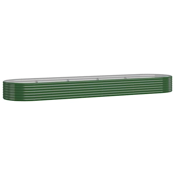 Peenrakast 396 × 100 × 36 cm, tsingitud teras – roheline