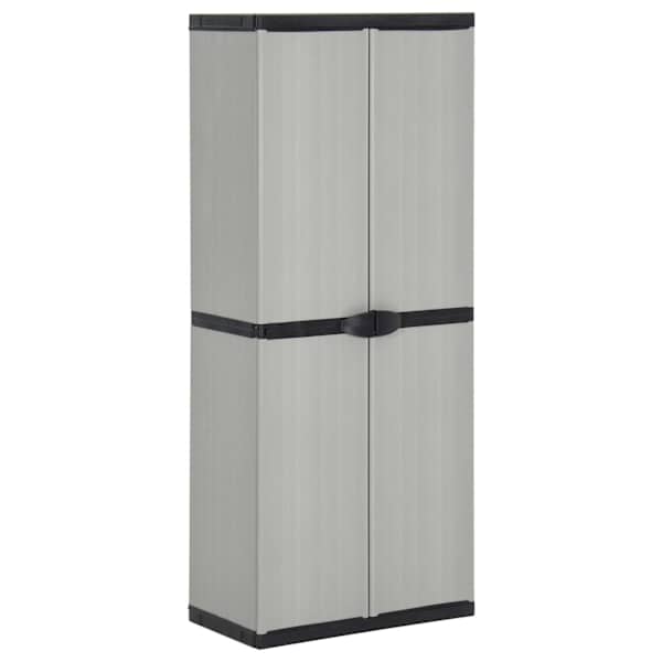Aia hoiukapp 3 riiuliga, hall ja must, 68 × 40 × 168 cm