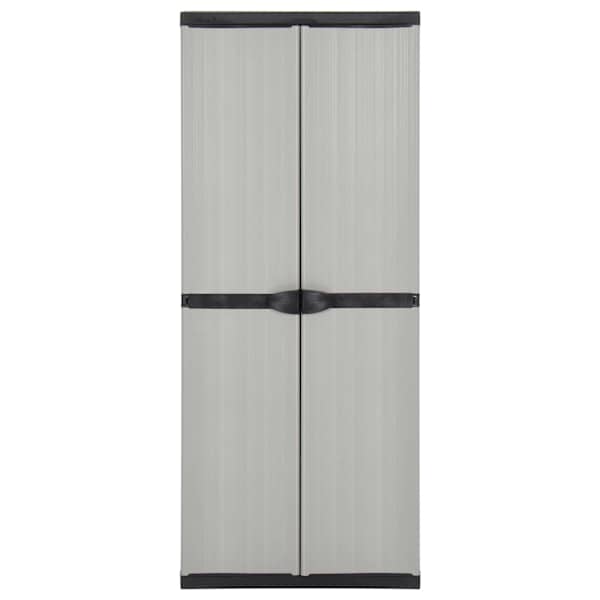 Aia hoiukapp 3 riiuliga, hall ja must, 68 × 40 × 168 cm