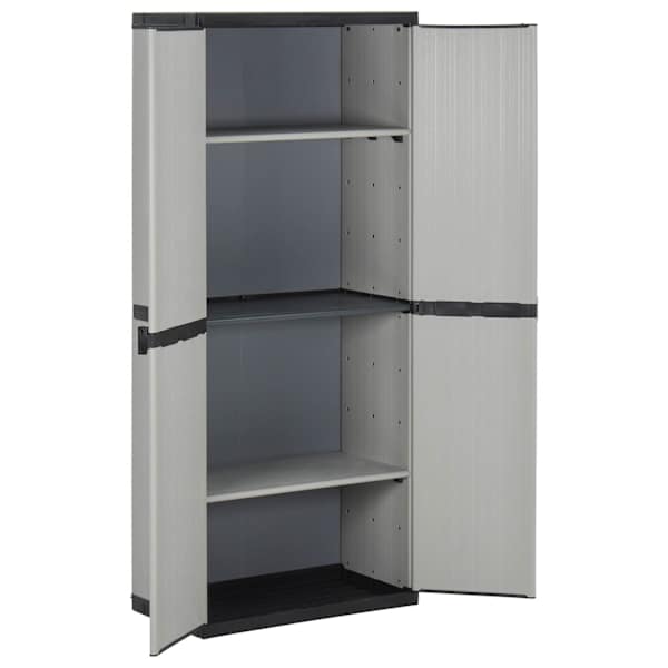 Aia hoiukapp 3 riiuliga, hall ja must, 68 × 40 × 168 cm