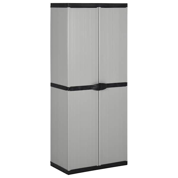 Aia hoiukapp 3 riiuliga, hall ja must, 68 × 40 × 168 cm