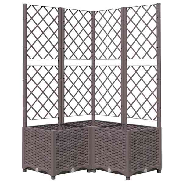 Taimekast võrega 80 × 80 × 136 cm, PP (polüpropüleen) – pruun