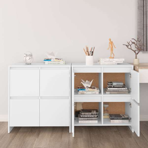 Puhvetkapp 2 tk, valge, 70 × 41 × 75 cm, tehispuit