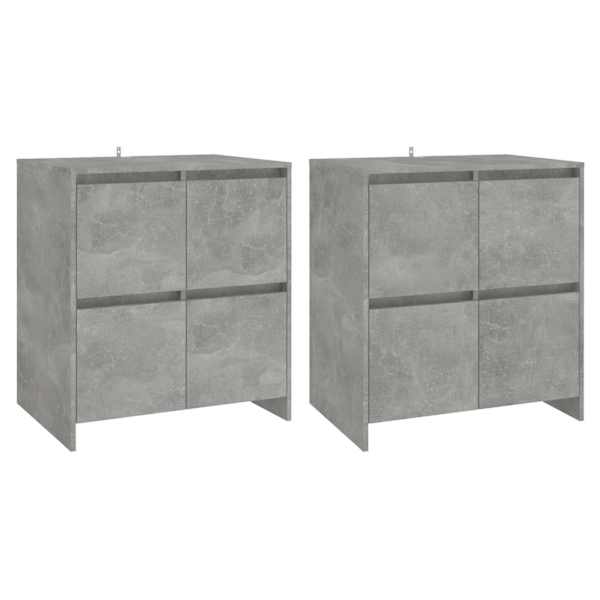 Puhvetkapp 2 tk, betoonhall, 70 × 41 × 75 cm, puitlaastplaat