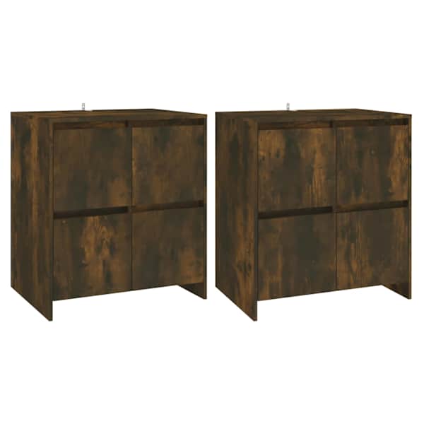 Puhvetkapp 2 tk, suitsutatud tamm, 70 × 41 × 75 cm, tehispuit