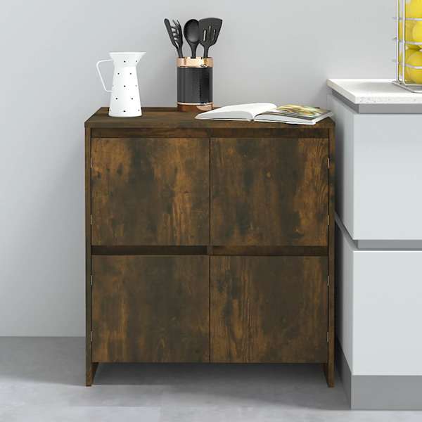 Puhvetkapp 2 tk, suitsutatud tamm, 70 × 41 × 75 cm, tehispuit