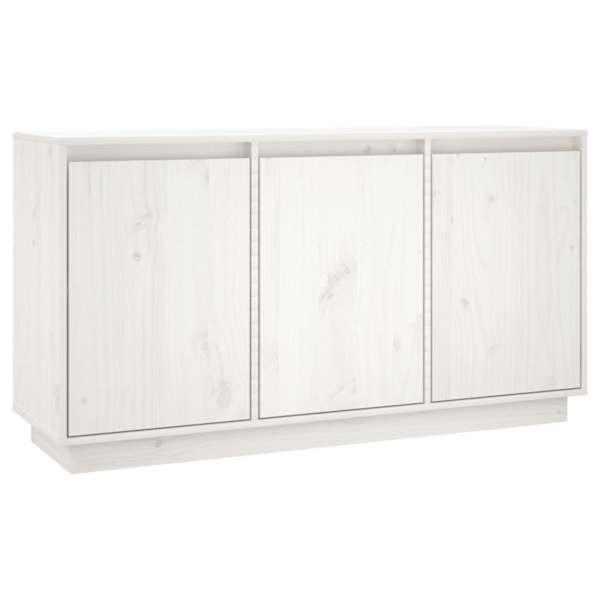 Puhvetkapp, valge, 111 × 34 × 65 cm, täismännipuit