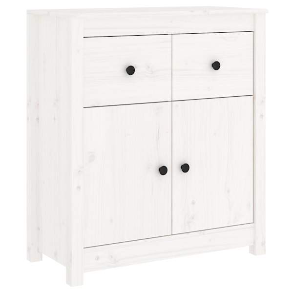 Puhvetkapp, valge, 70 × 35 × 80 cm, täismännipuit