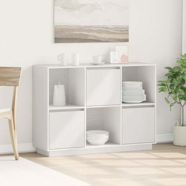 Puhvetkapp, valge, 110,5 × 35 × 80 cm, toekas männipuit