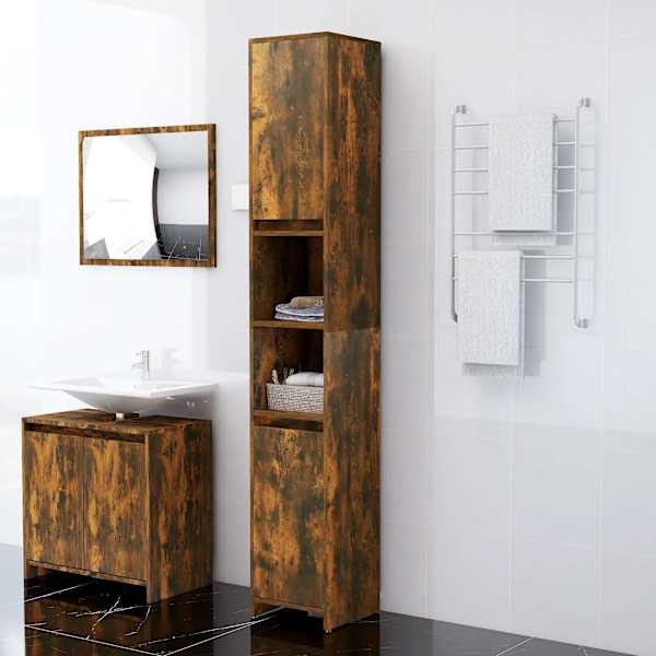 Raamatukapp, suitsutatud tamm, 30 × 30 × 183,5 cm, tehispuit