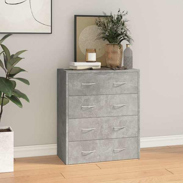 4 sahtliga kummut, 60 × 30,5 × 71 cm, betoonhall