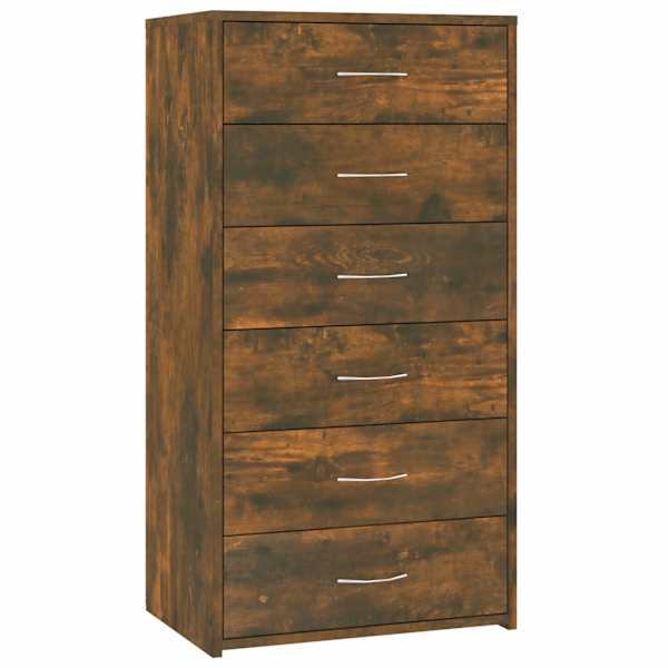 Puhvetkapp 6 sahtliga, suitsutatud tamm, 50 × 34 × 96 cm, tehispuit