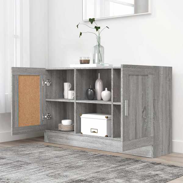 Puhvetkapp, hall Sonoma tamm, 120 × 30,5 × 70 cm, tehispuit