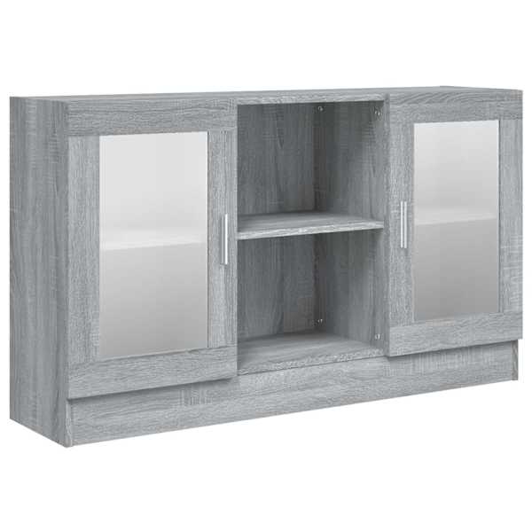 Vitriinkapp, hall Sonoma tamm, 120 × 30,5 × 70 cm, tehispuit