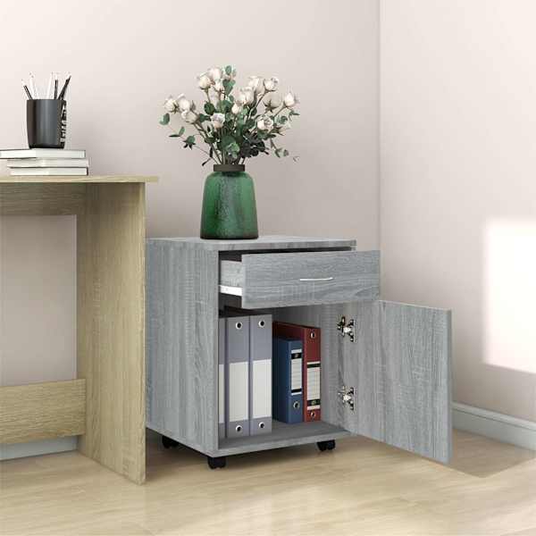 Ratastel kapp, hall Sonoma tamm, 45 × 38 × 54 cm, tehispuit