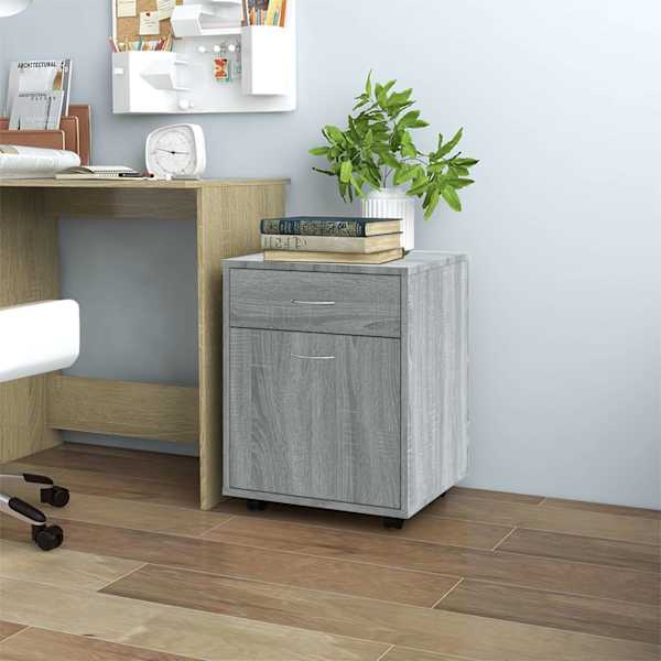 Ratastel kapp, hall Sonoma tamm, 45 × 38 × 54 cm, tehispuit