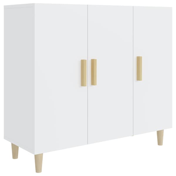 Puhvetkapp, valge, 90 × 34 × 80 cm, tehispuit