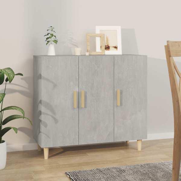 Puhvetkapp, betoonhall, 90 × 34 × 80 cm, tehispuit