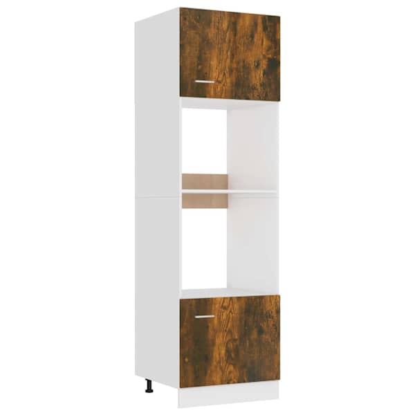 Mikrolaineahjukapp "Lyon", suitsutatud tamm, 60 × 57 × 207 cm, töödeldud puit