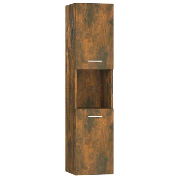 Vannitoakapp, suitsutatud tamm, 30 × 30 × 130 cm, tehispuit