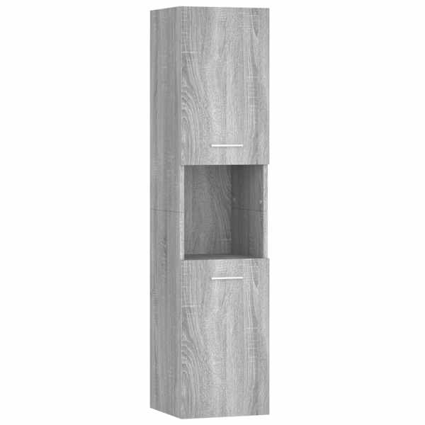 Vannitoakapp, hall Sonoma tamm, 30 × 30 × 130 cm, tehispuit