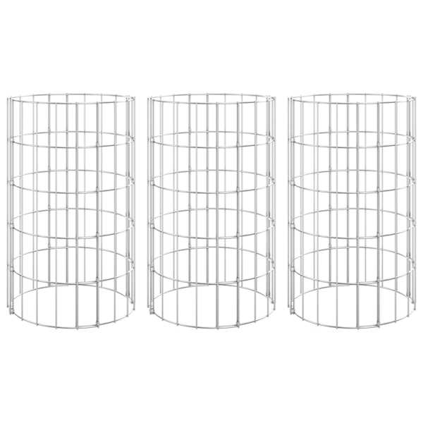 Gabioonkorv Ø30 × 50 cm, tsingitud teras – hõbedane – 3 tk