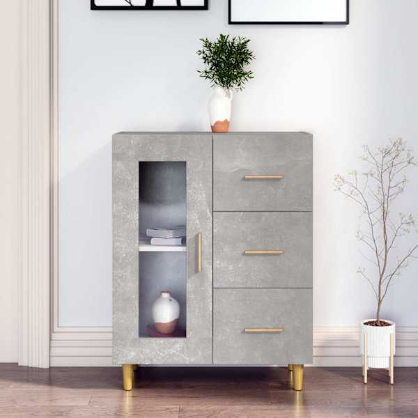 Puhvetkapp, betoonhall, 69,5 × 34 × 90 cm, tehispuit