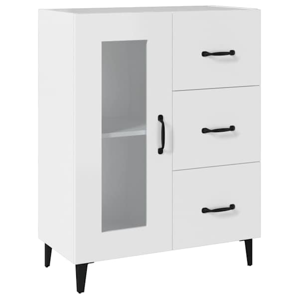 Puhvetkapp, valge, 69,5 × 34 × 90 cm, tehispuit