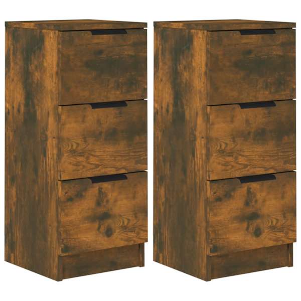Puhvetkapid 2 tk, Suitsutatud tamm, 30 × 30 × 70 cm tehispuit