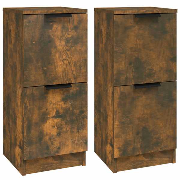 Puhvetkapid 2 tk, Suitsutatud tamm, 30 × 30 × 70 cm tehispuit