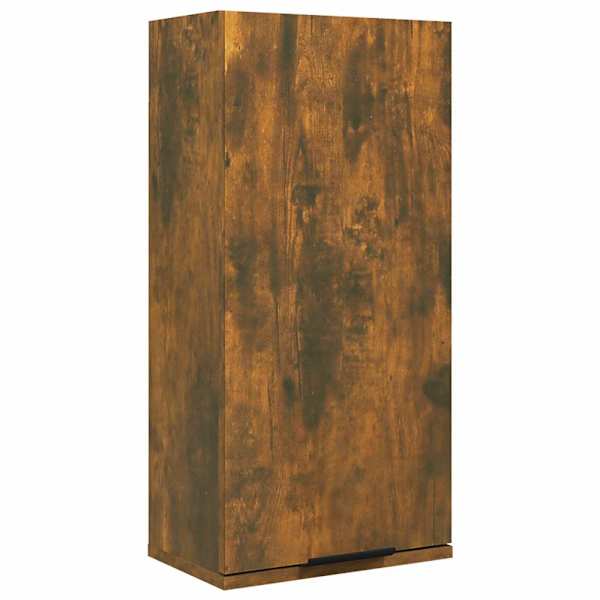Seinale kinnitatav vannitoakapp, suitsutatud tamm, 32 × 20 × 67 cm