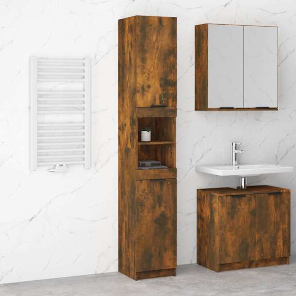 Vannitoakapp, suitsutatud tamm, 32 × 34 × 188,5 cm, tehispuit