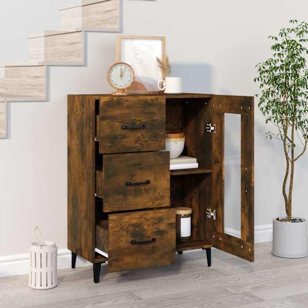 Puhvetkapp, suitsutatud tamm, 69,5 × 34 × 90 cm, tehispuit