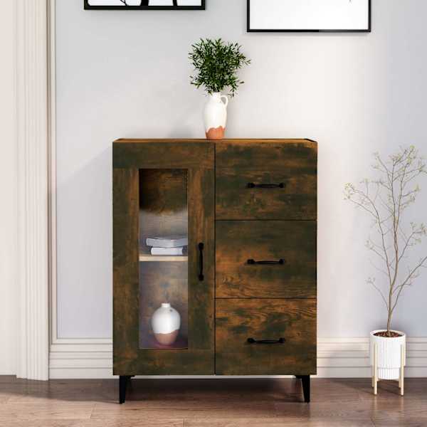 Puhvetkapp, suitsutatud tamm, 69,5 × 34 × 90 cm, tehispuit