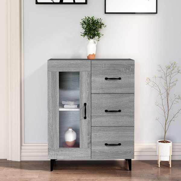 Puhvetkapp, hall, Sonoma tamm, 69,5 × 34 × 90 cm, tehispuit