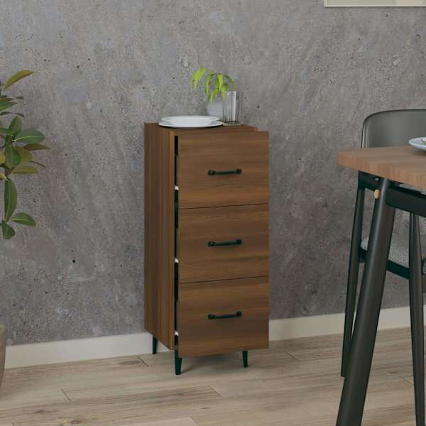 Puhvetkapp, pruun tamm, 34,5 × 34 × 90 cm, tehispuit