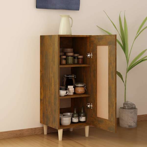 Puhvetkapp, suitsutatud tamm, 34,5 × 34 × 90 cm, tehispuit