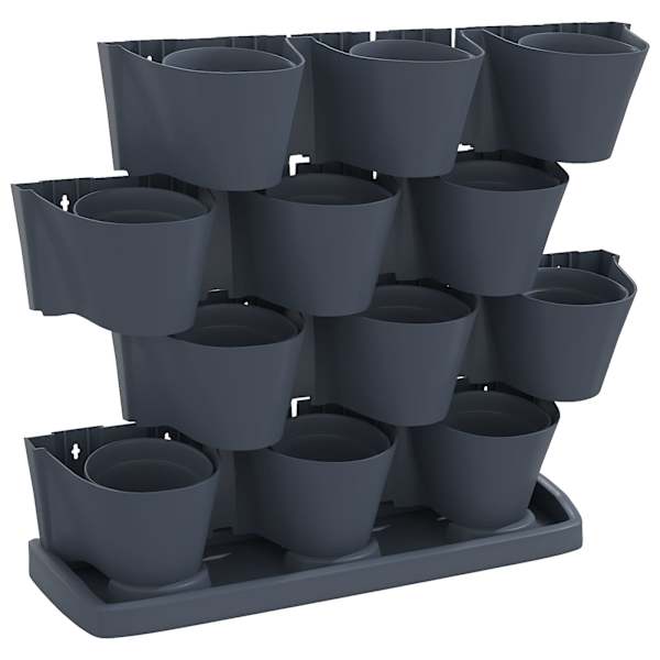 Taimekast 68,5 × 19 × 54,5 cm, polüpropüleen – antratsiithall – 12 tk