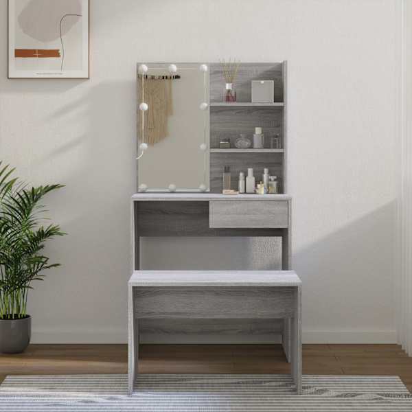 Tualettlaua komplekt LEDiga, hall Sonoma tamm, tehispuit
