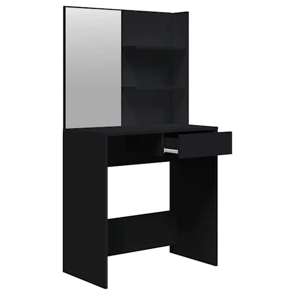 Tualettlaua komplekt, must, 74,5 × 40 × 141 cm