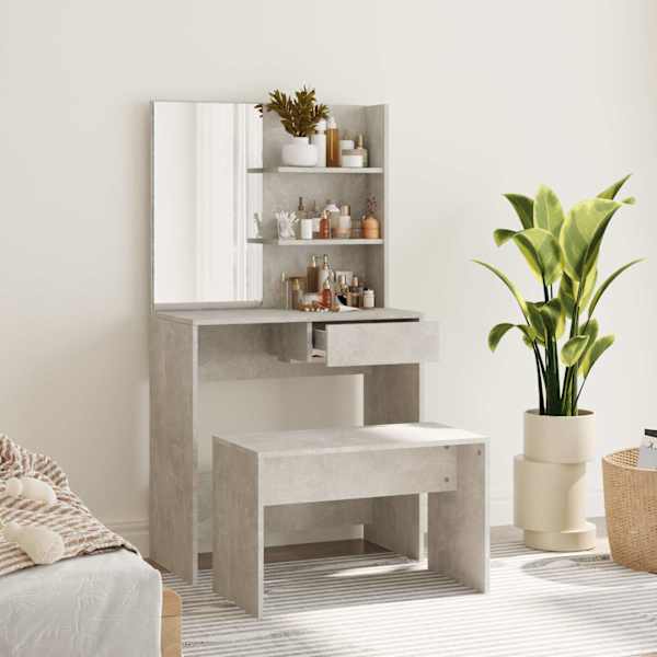 Tualettlaua komplekt, betoonhall, 74,5 × 40 × 141 cm