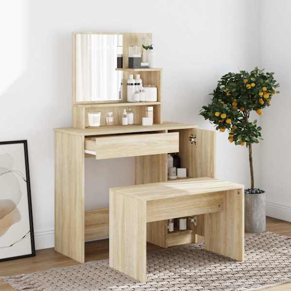Tualettlaua komplekt, Sonoma tamm, 86,5 × 35 × 136 cm
